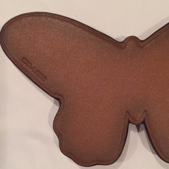 ✨NEW✨COACH Large Studded Leather Butterfly Bag Charm - Brown Saddle/Silver - Picture 7 of 14